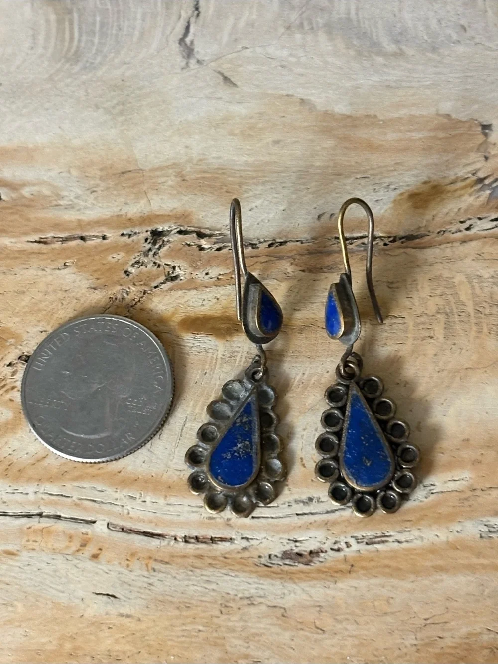 Lapis Lazuli Teardrop Dangle Earrings
